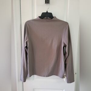 Everlane The Form Funnel-Neck Tee Supima Cotton Taupe Brown Size Large